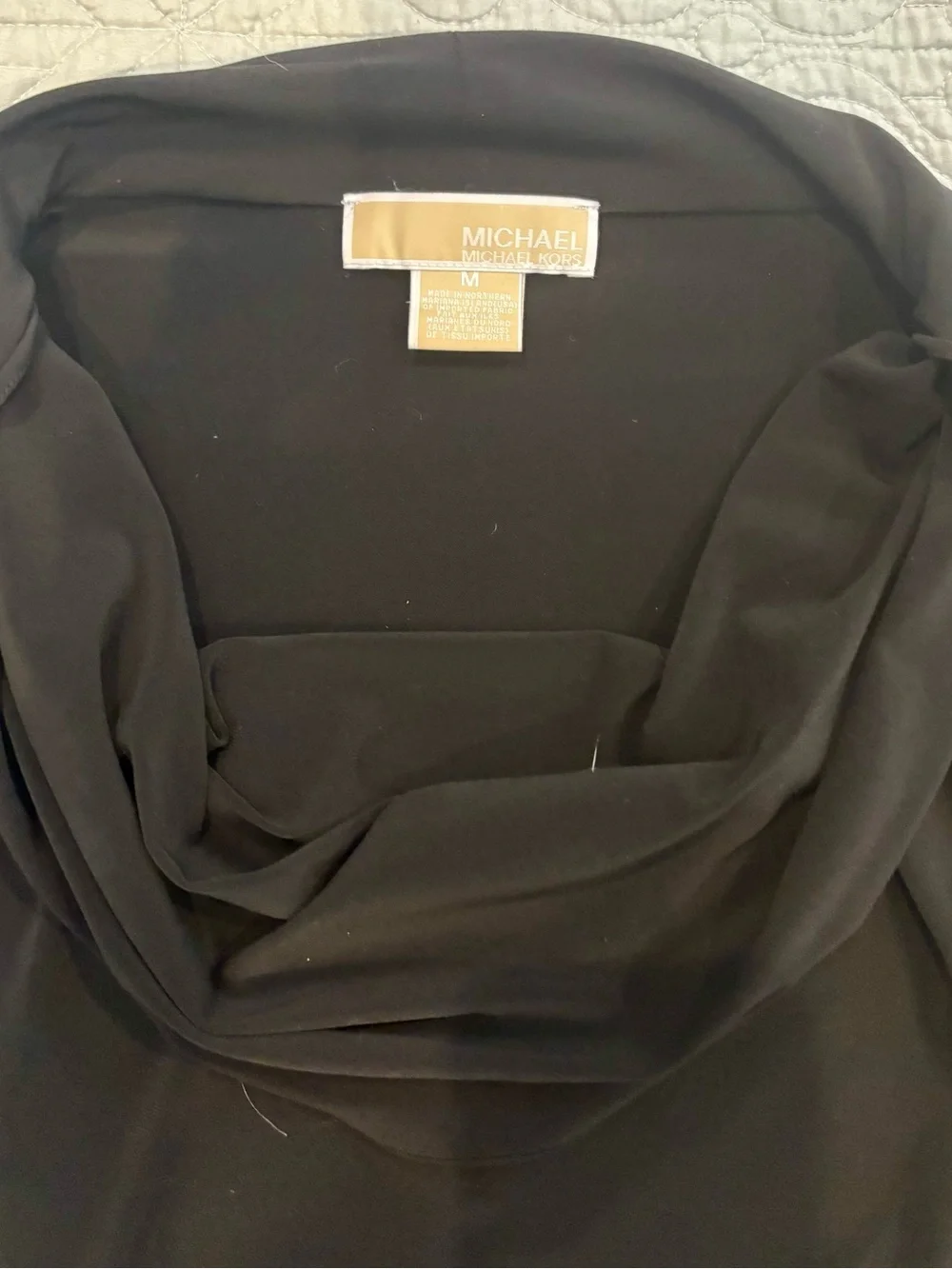 Michael Kors Black Cowl Neck Short Sleeve Sweater Top